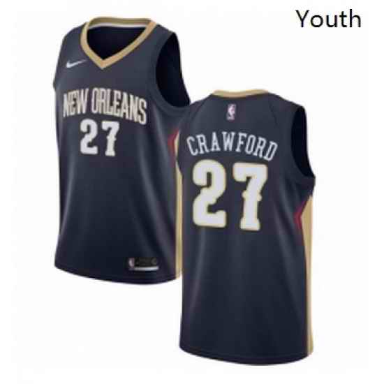 Youth Nike New Orleans Pelicans 27 Jordan Crawford Swingman Navy Blue Road NBA Jersey Icon Edition